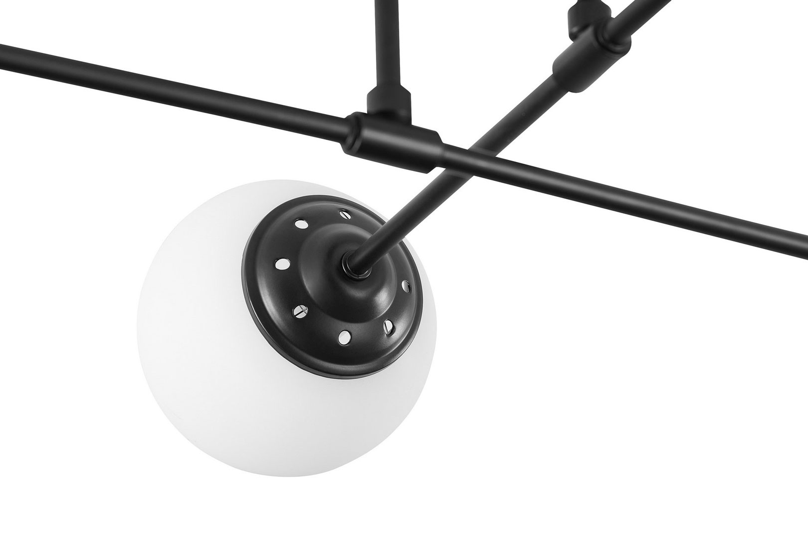 Black ceiling lamp, asymmetrical shape, metal tubes, white balls - FINO - Lampit image 4