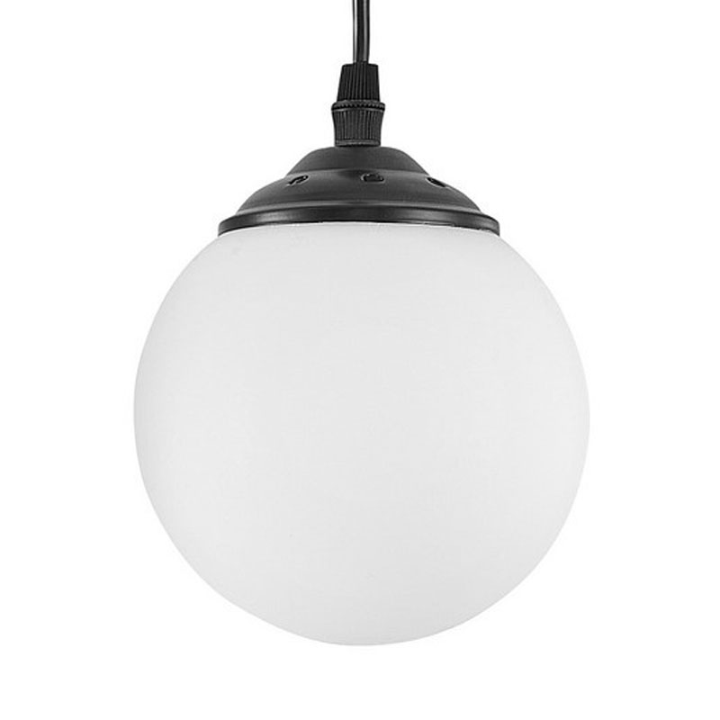 Black triple pendant lamp over dining table or kitchen island, white spheres - FINO - Lampit image 2