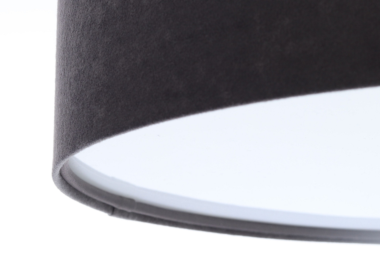 Graphite ceiling lamp, round light fixture with cylindrical velour lampshade - BPS Koncept image 4