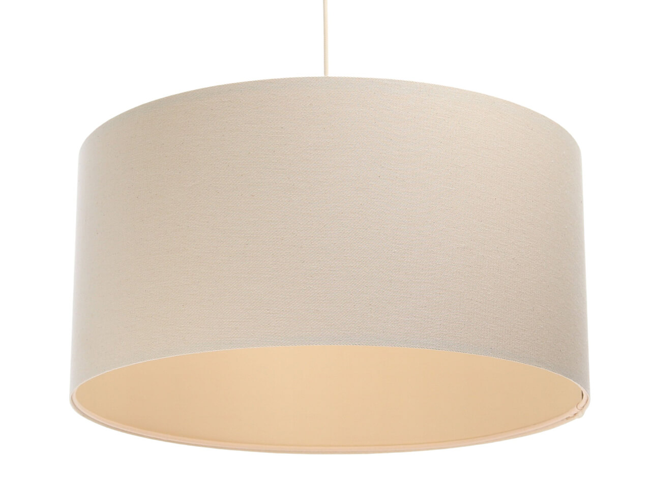 Cream pendant lamp with cylindrical linen lampshade BOHO - BPS Koncept image 1