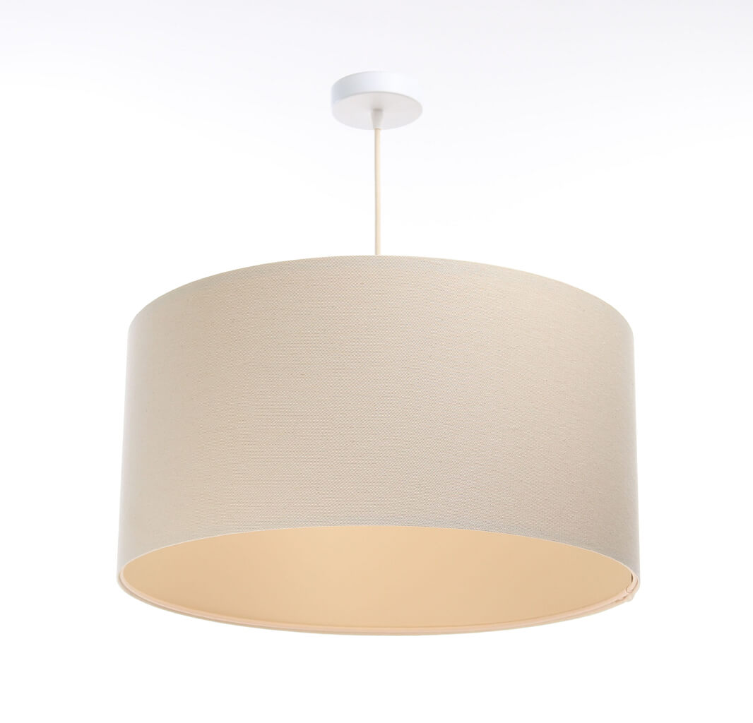 Cream pendant lamp with cylindrical linen lampshade BOHO - BPS Koncept image 3