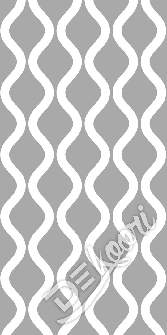 Vertical ogee pattern (white and grey wallpaper) - Dekoori image 2