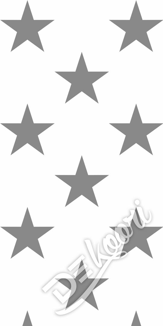 White wallpaper with dark grey 33 cm stars - starry wallpaper - Dekoori image 3