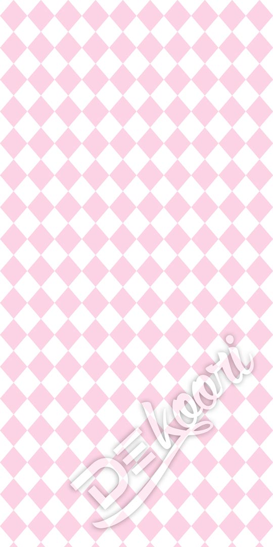 White and light pink mini harlequin wallpaper - Dekoori image 3