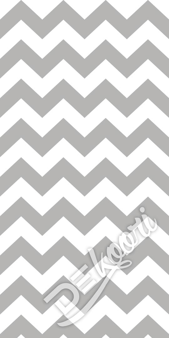 Geometrical white and grey 23 cm chevron wallpaper in Scandinavian style - Dekoori image 3