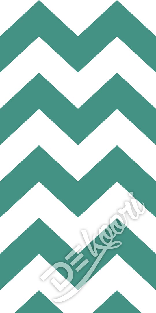 White and turquoise chevron wallpaper - Dekoori image 3