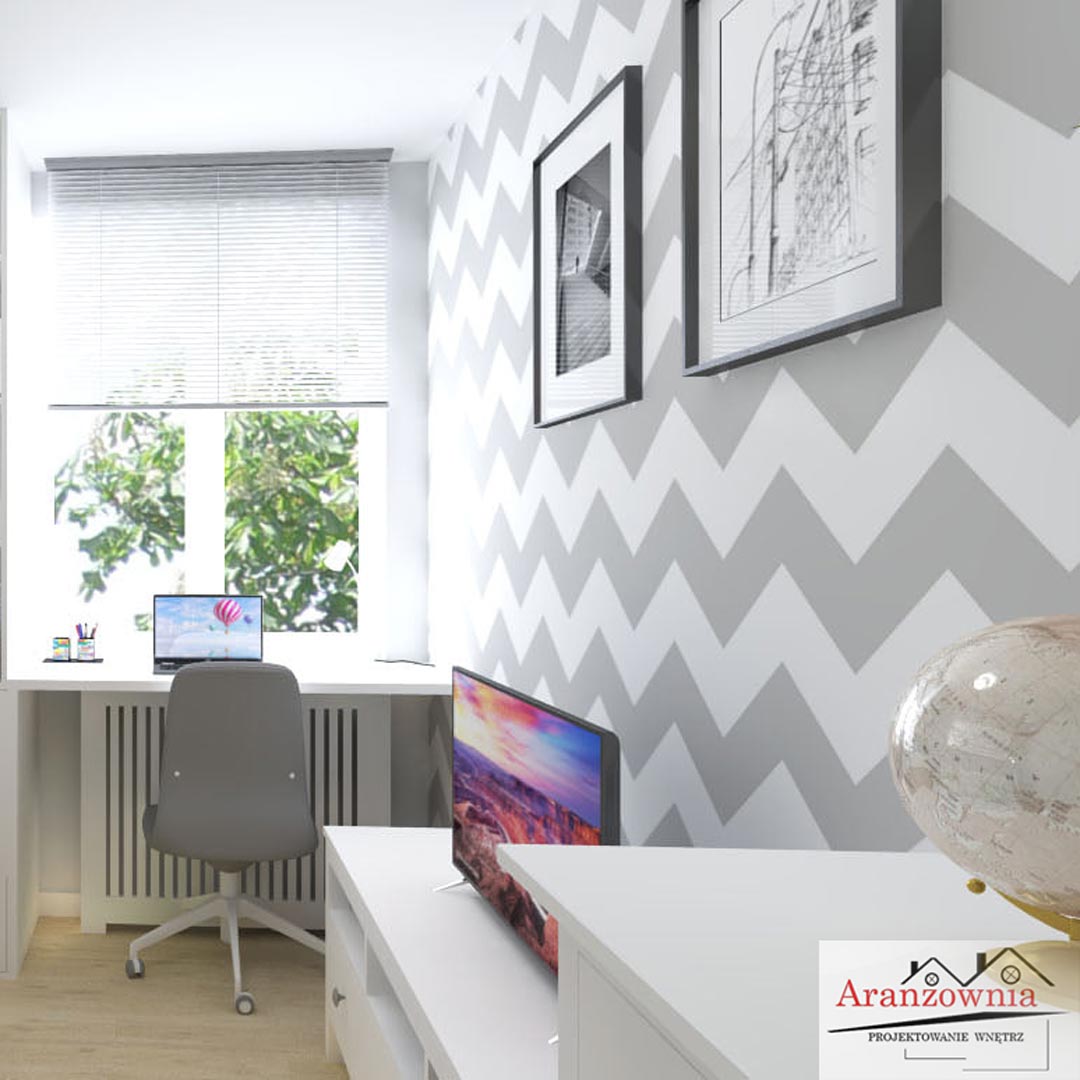 White and grey chevron wallpaper - Dekoori image 2