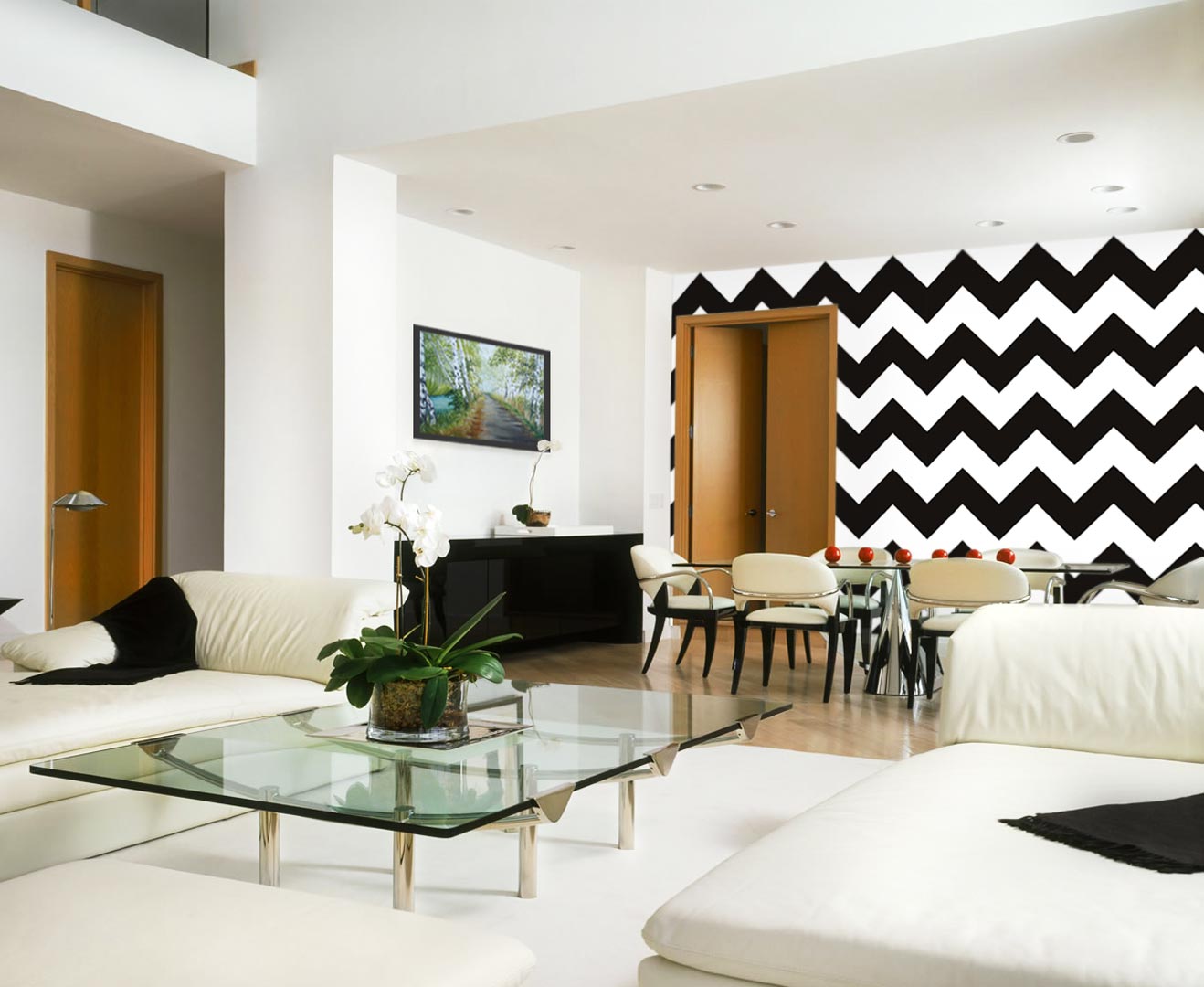 Black and white chevron wallpaper - Dekoori image 2