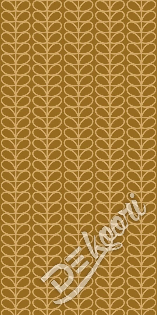 Copper wallpaper with beige leaves in Scandinavian/nordic boho style - Dekoori image 3