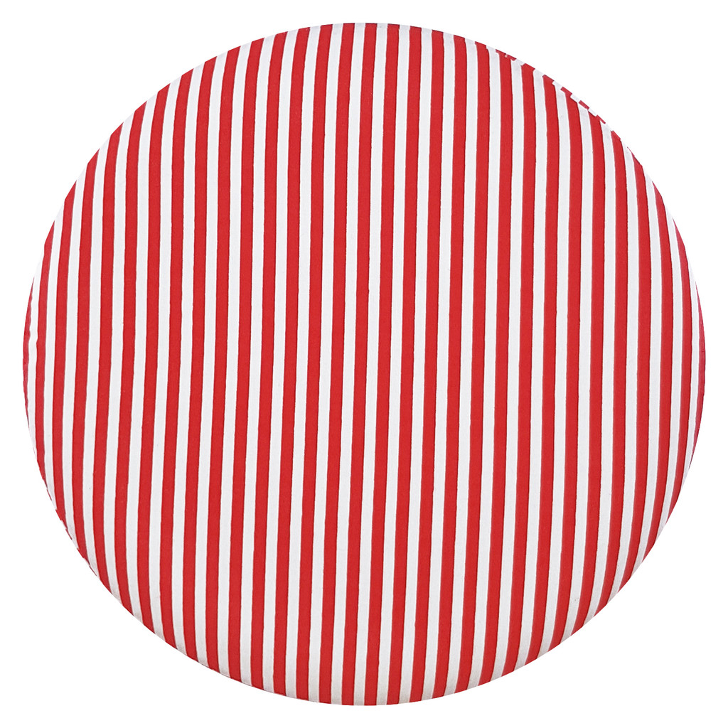 Modern stool, red and white striped pouffe vintage design - Lily Pouf image 4