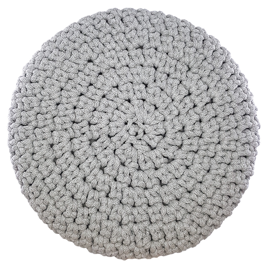 Handmade jumper cover, grey Scandinavian stool - Lily Pouf image 4