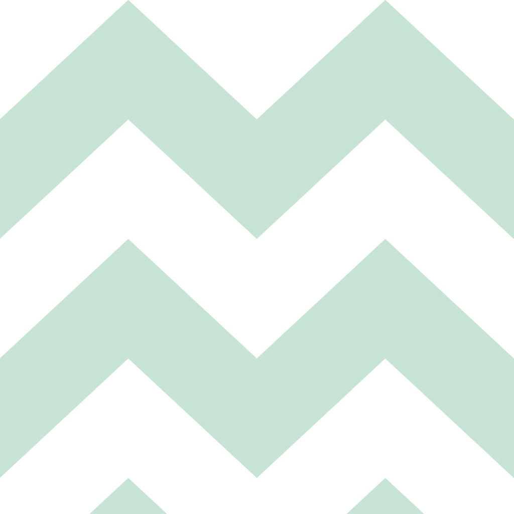 White and mint chevron wallpaper - Dekoori image 1