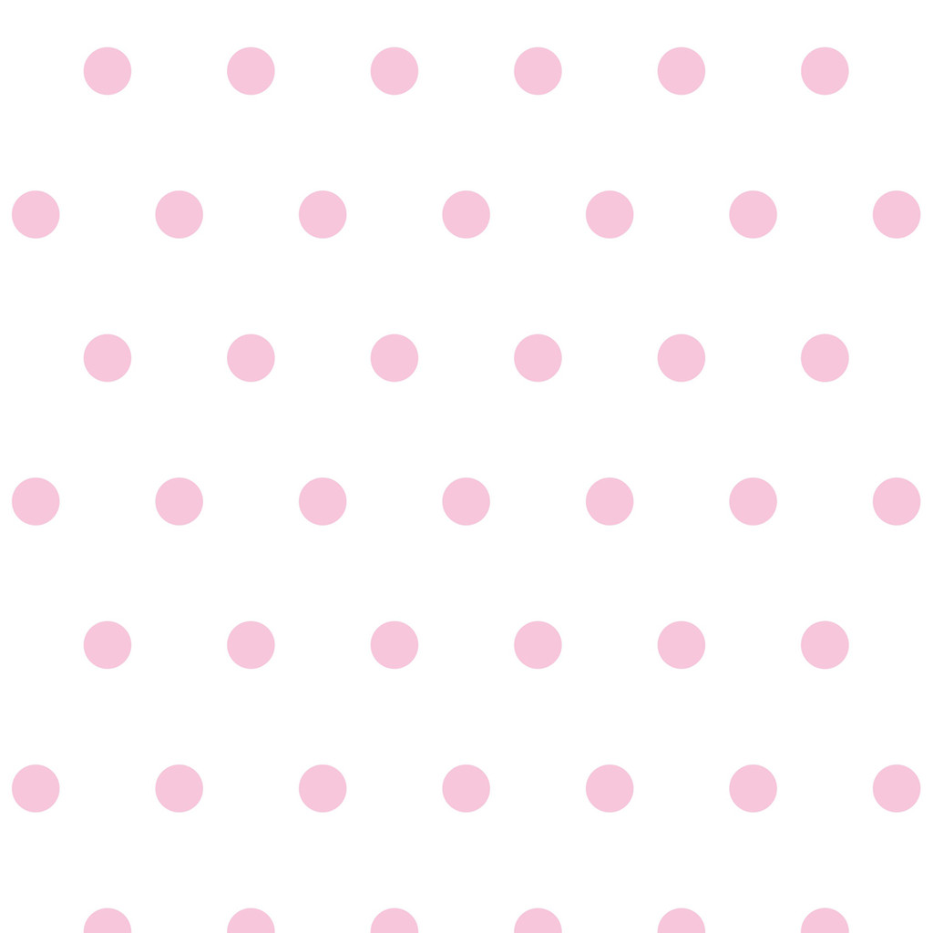 White wallpaper with 5 cm pink dots - Dekoori image 1