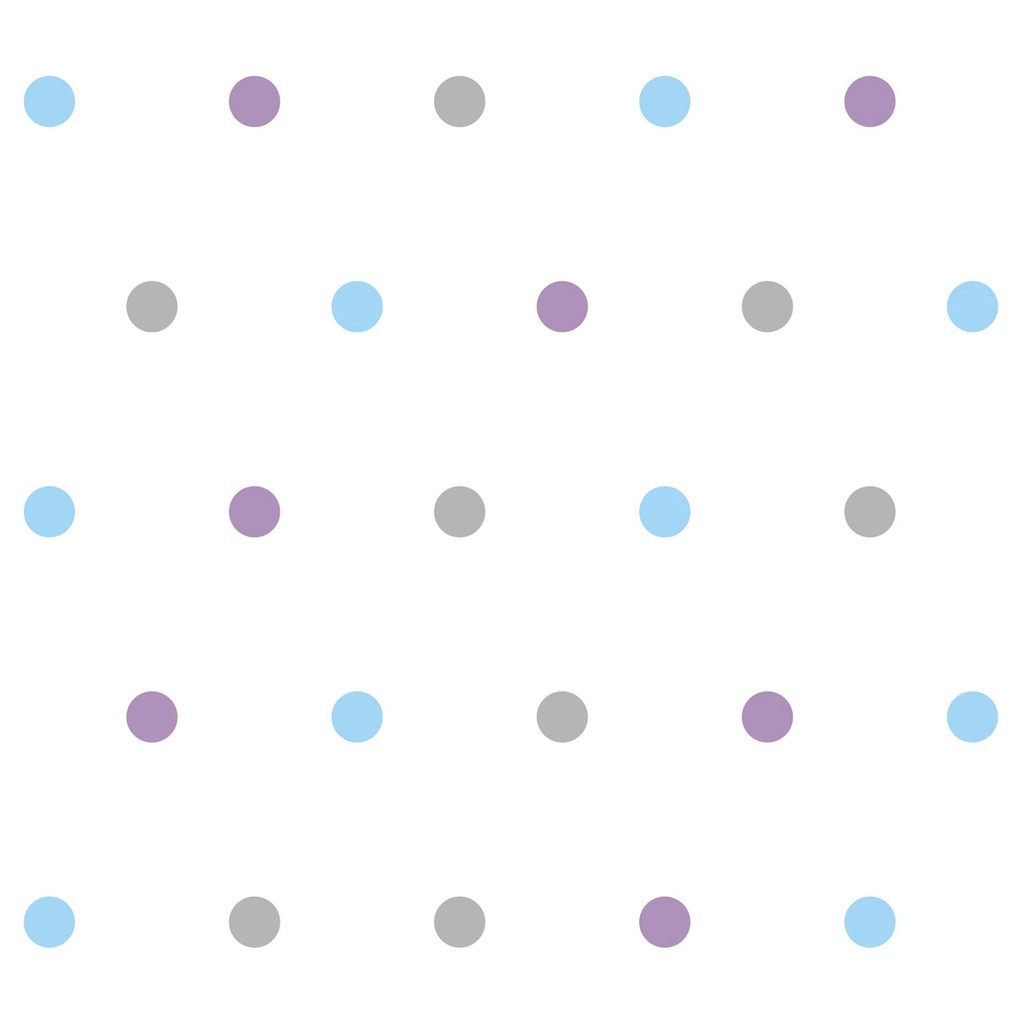 Wallpaper with grey, blue and violet 5 cm dots - Dekoori image 1