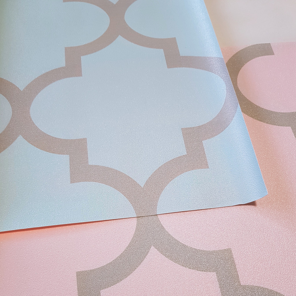 Moroccan Quatrefoil Tile blue-grey pastel wallpaper - Dekoori image 4