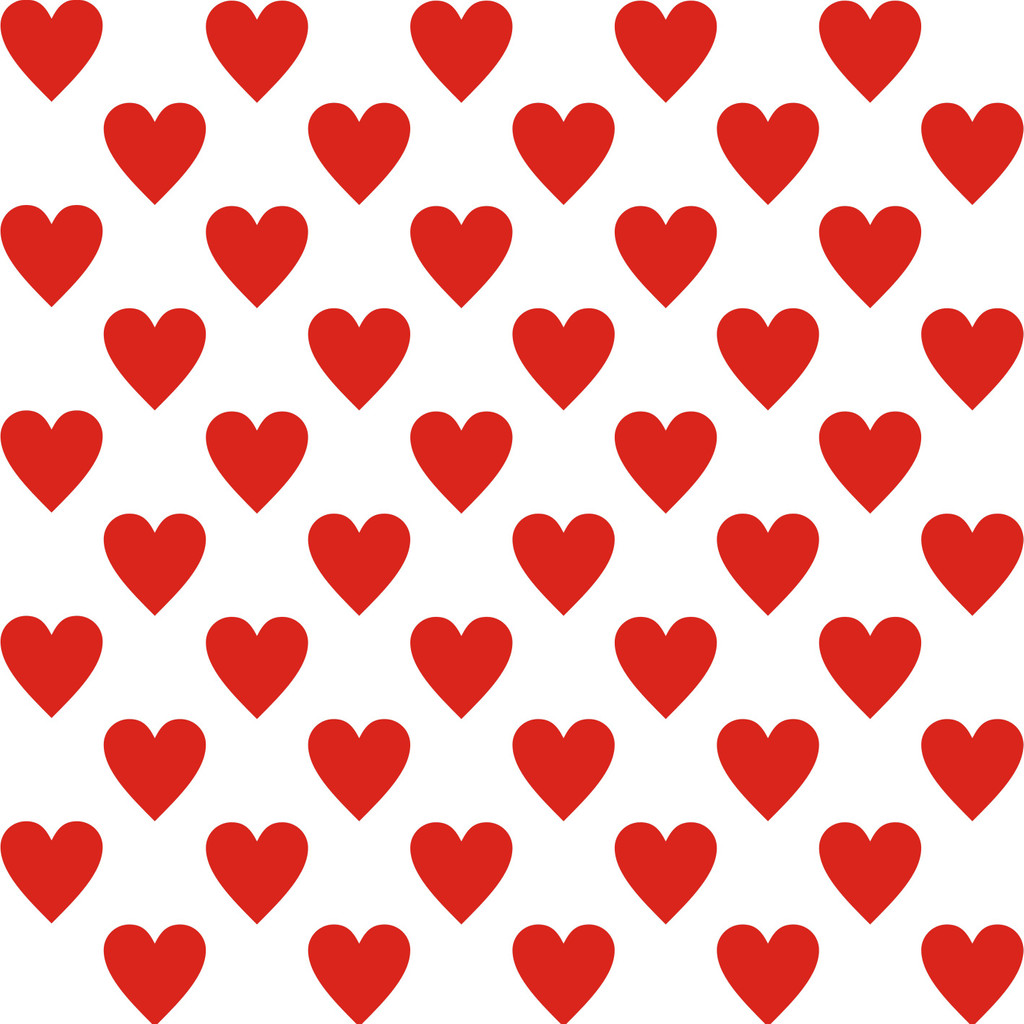 Red hearts 10 cm on white background wallpaper - Dekoori image 1