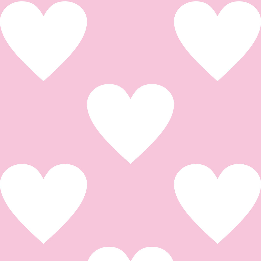 Pink and white big 33 cm hearts wallpaper - Dekoori image 1