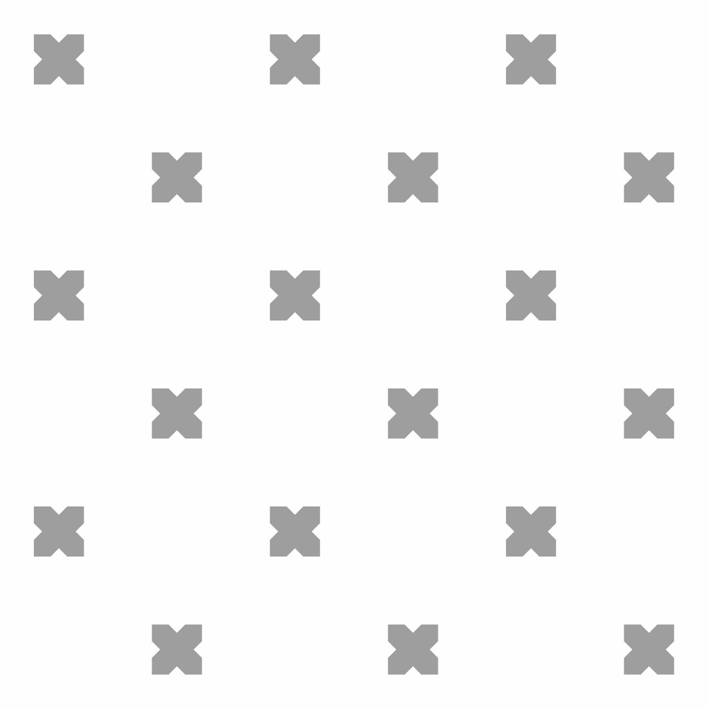 White wallpaper with grey X Mark crosses (white and grey version) - Dekoori image 1