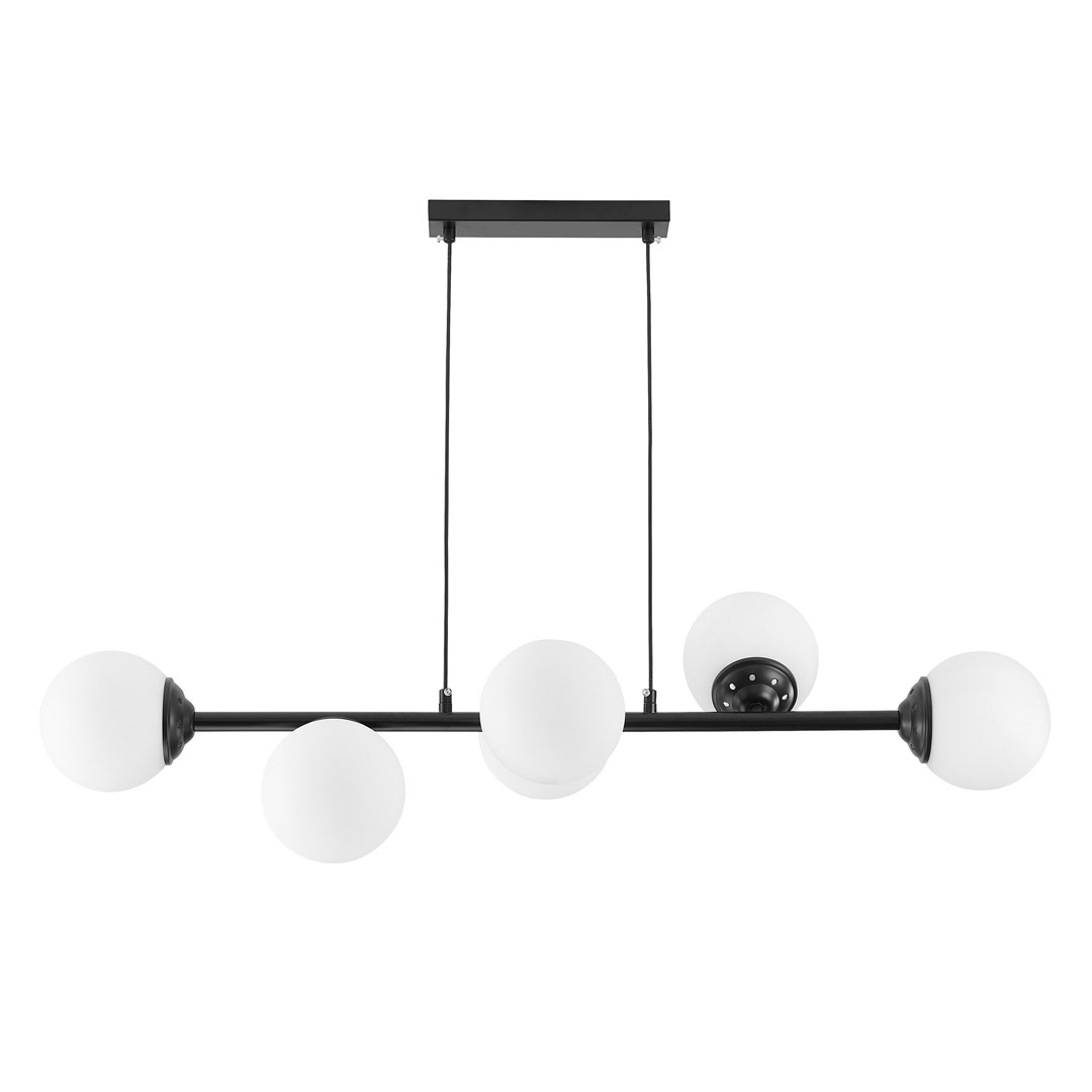 Black light, chandelier on a wire, with elongated cover and glass balls - FINO - Lampit image 1