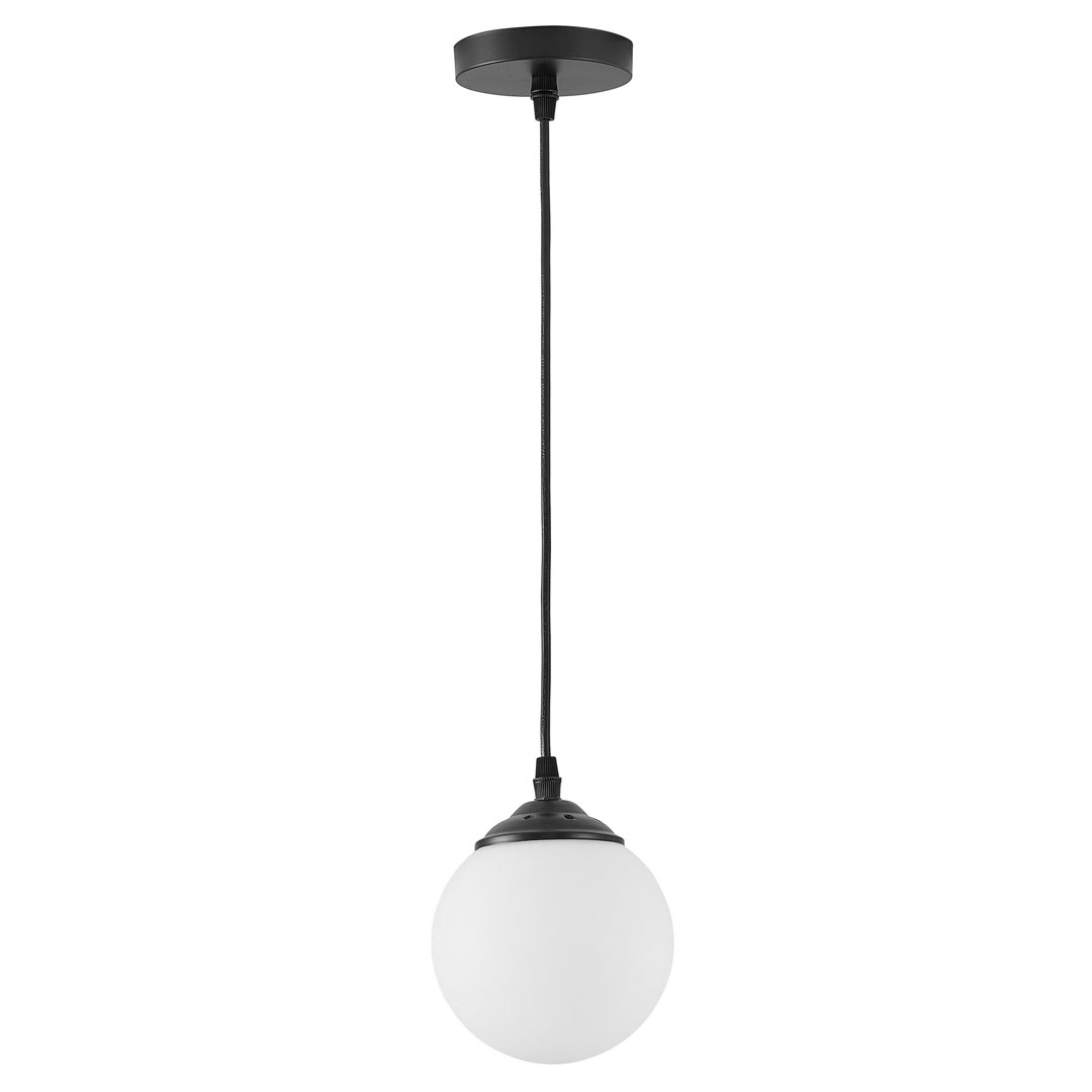 Single black pendant lamp, white sphere, glass ball, spherical shade - FINO W1 - Lampit image 3