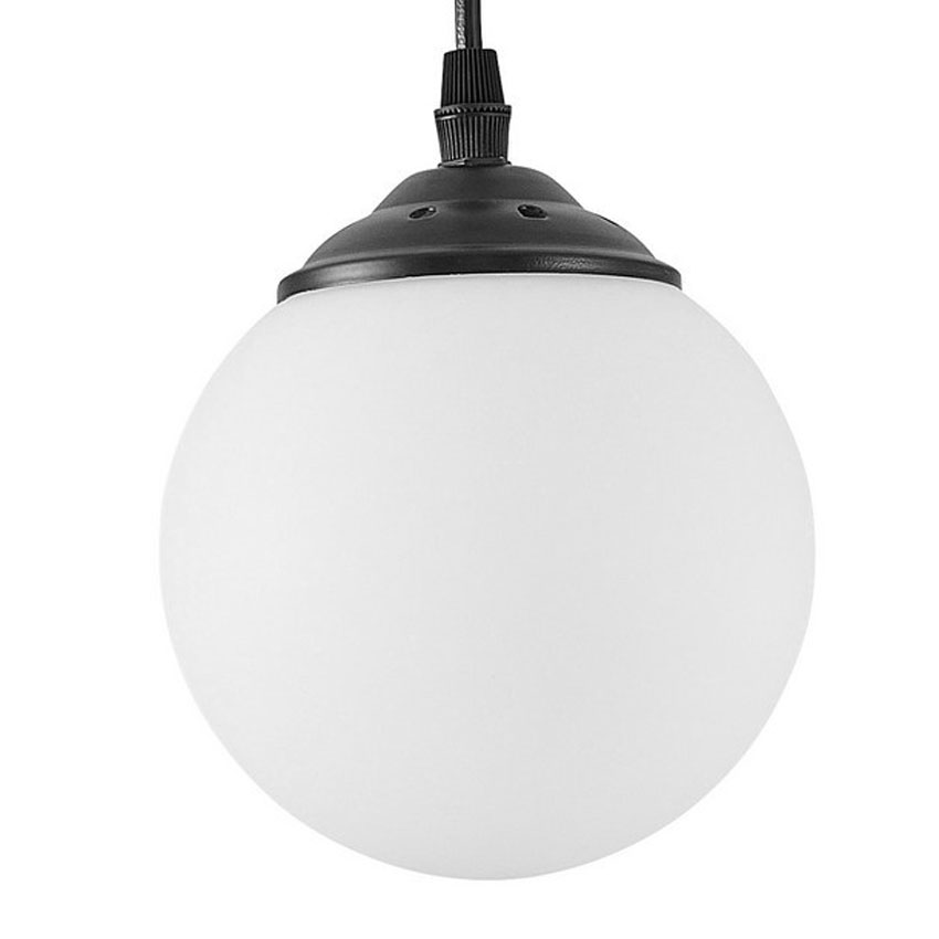 Single black pendant lamp, white sphere, glass ball, spherical shade - FINO W1 - Lampit image 1